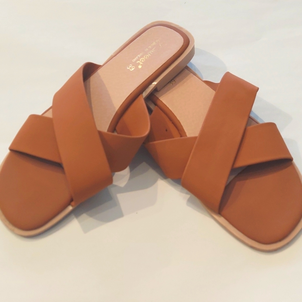 Tan flat sandals